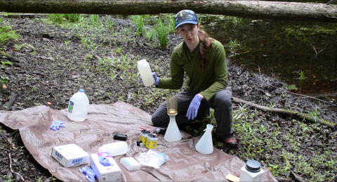 Dr. Kaganer demonstrating eDNA filtration