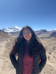 Juliana in front of mountains
