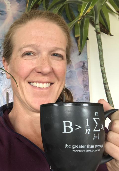 Brenda drinking coffee