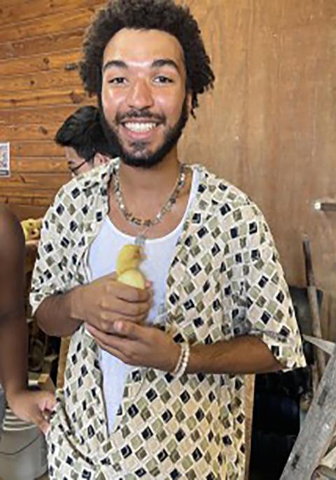 Dante with a duckling