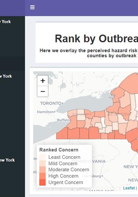 Screenshot showing user interface with map