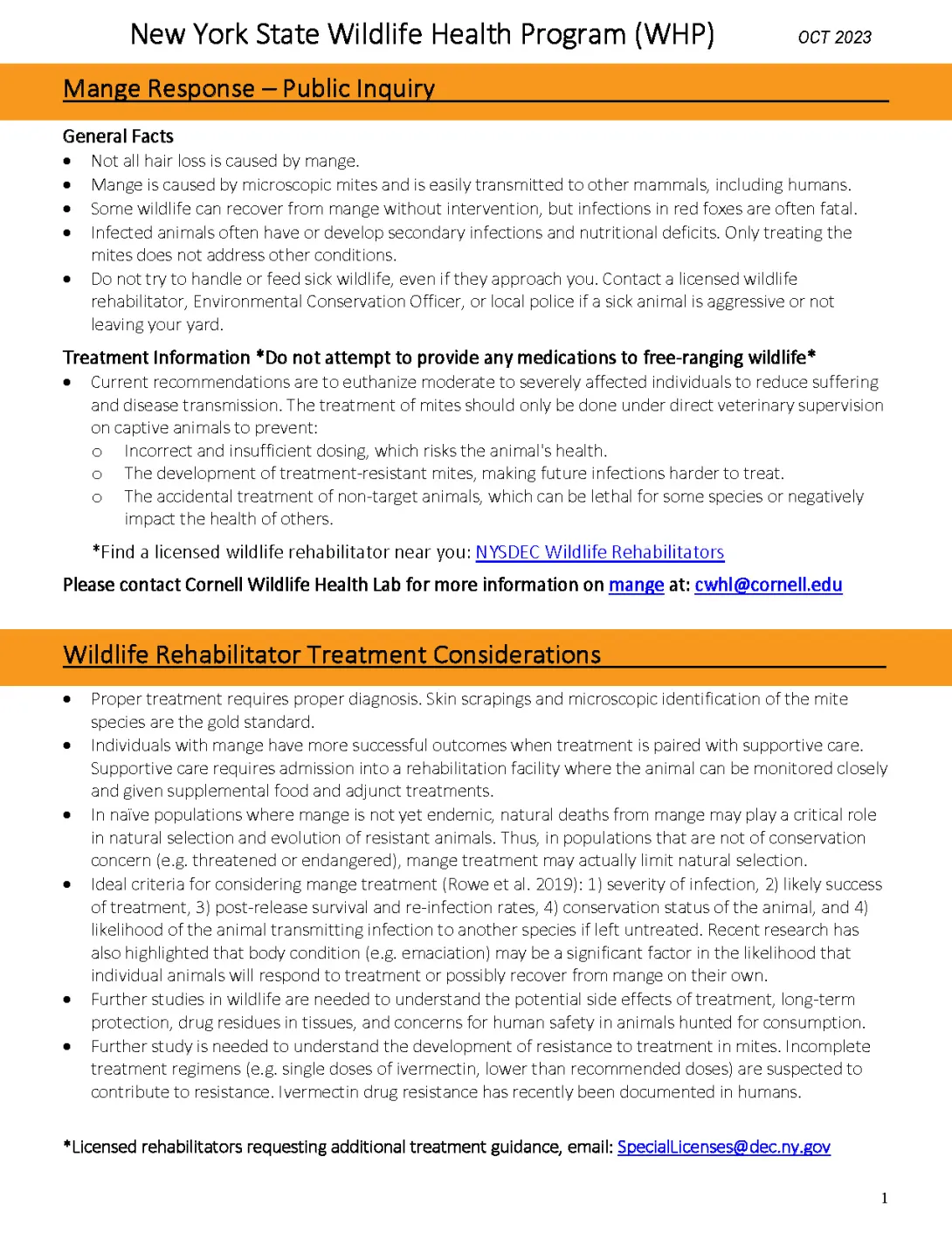 Thumbnail of Mange Response Guidance