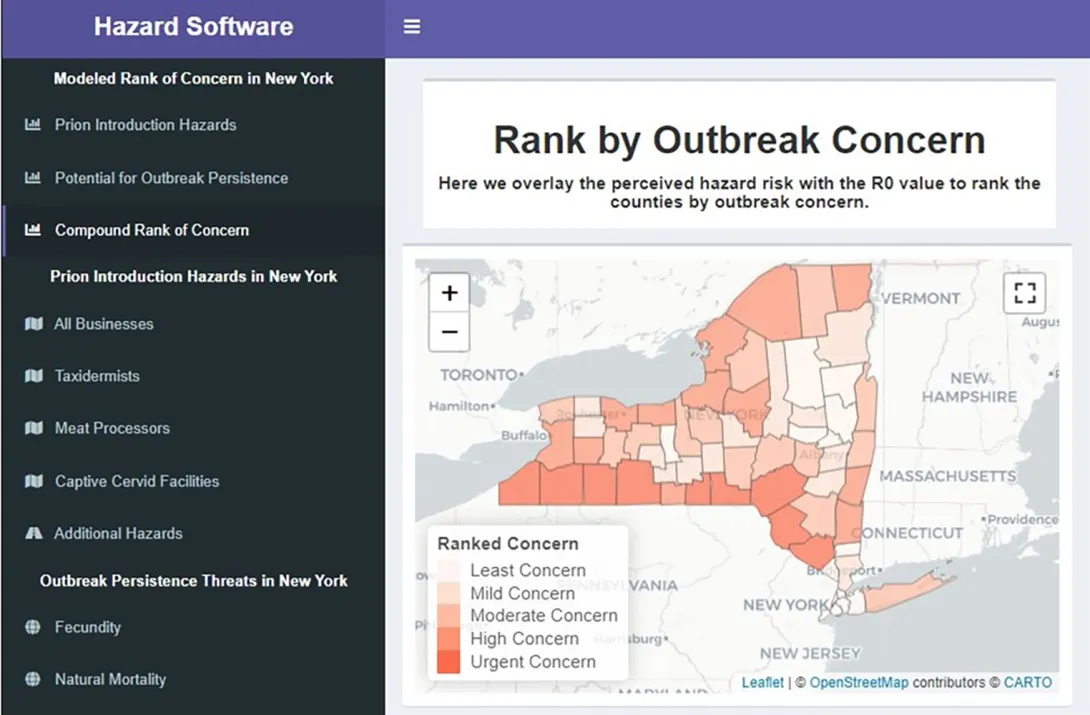 Screenshot showing user interface with map
