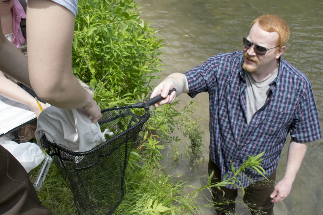 Bryan helping collect hellbenders