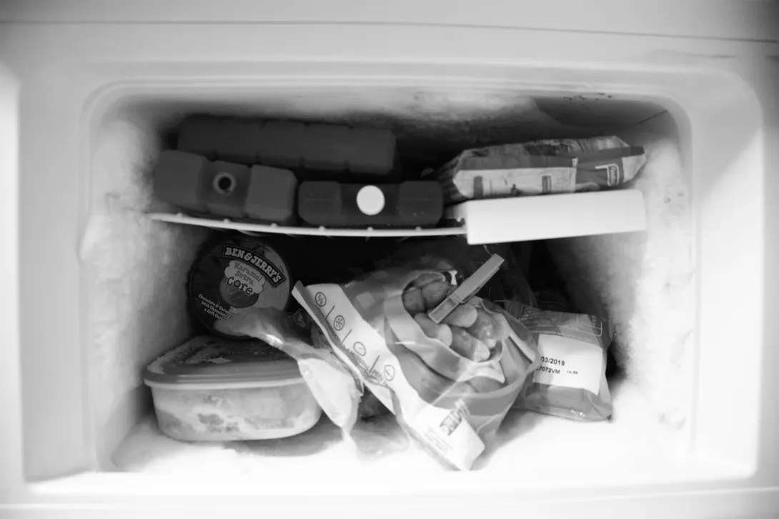 inside the freezer 