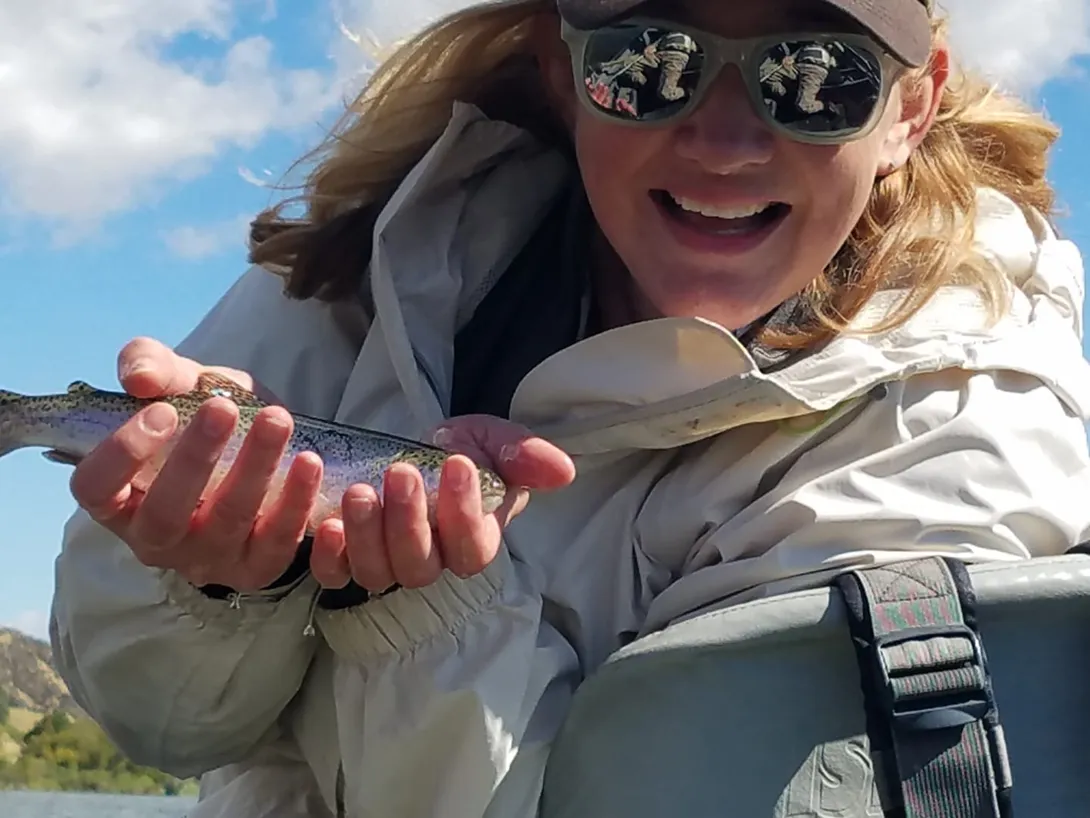 Krysten with a small fish