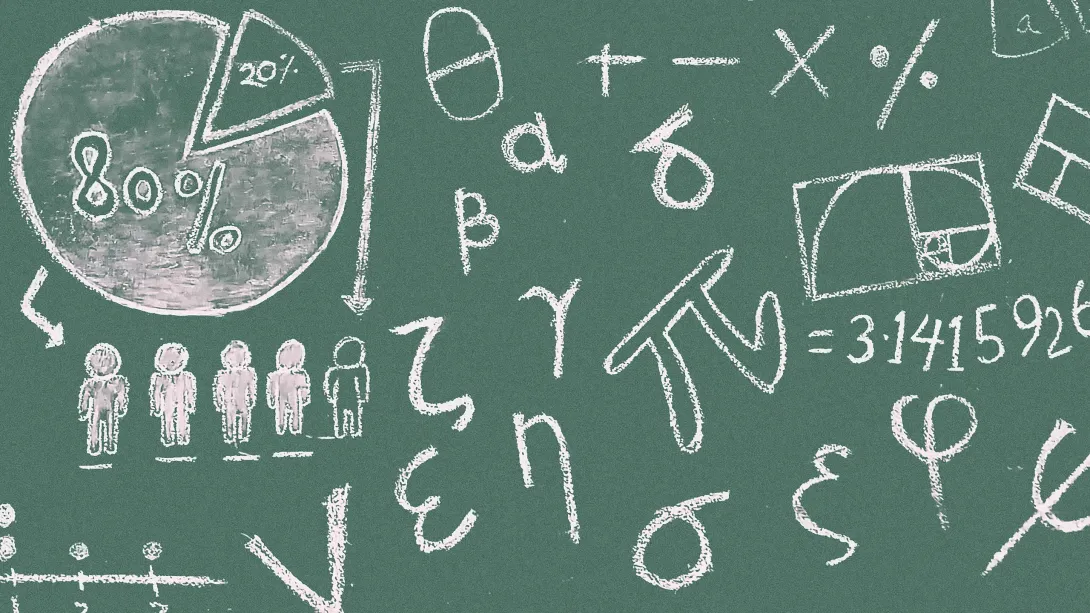 math equations on a green chalkboard