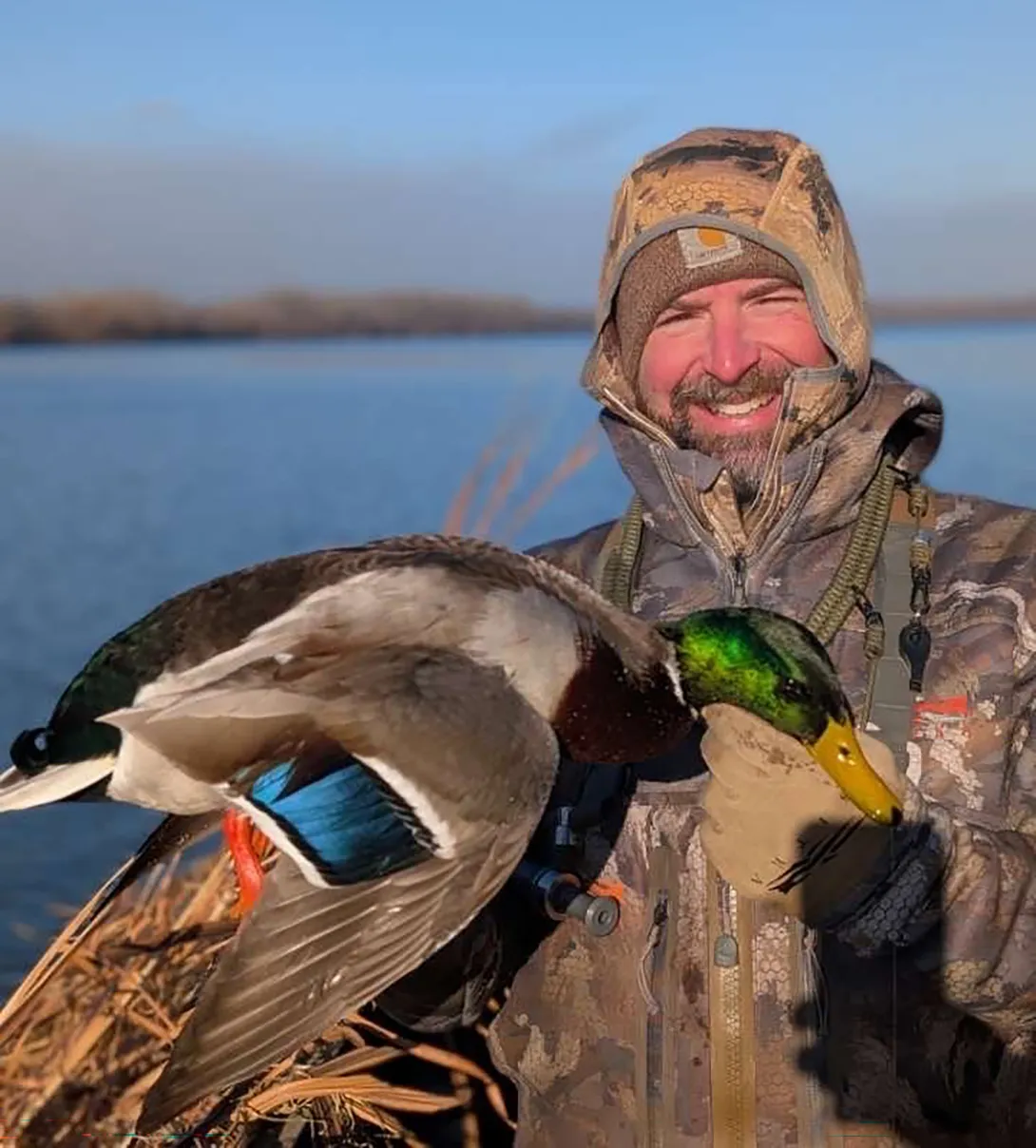hunter with mallard duck