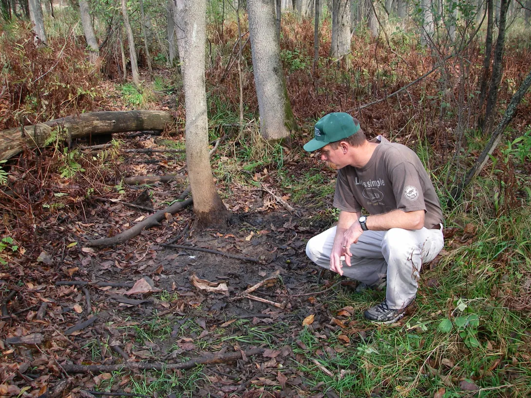 Kevin investigating a site in the field