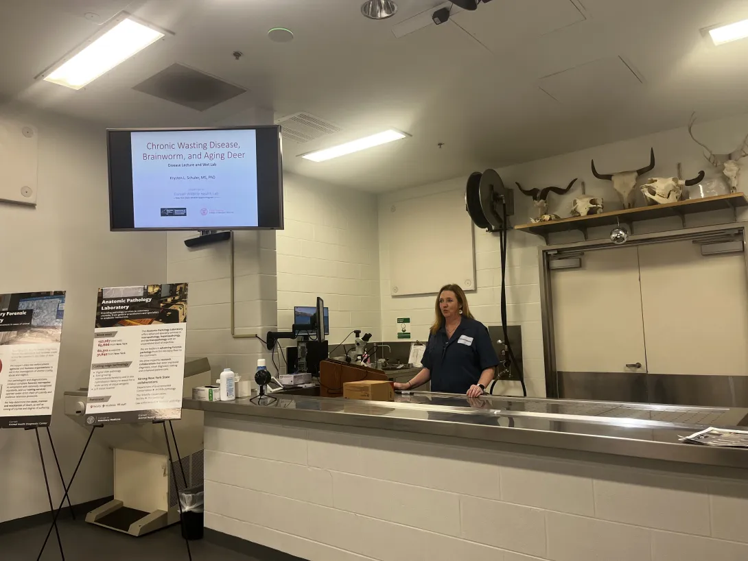 Dr Schuler discussing CWD