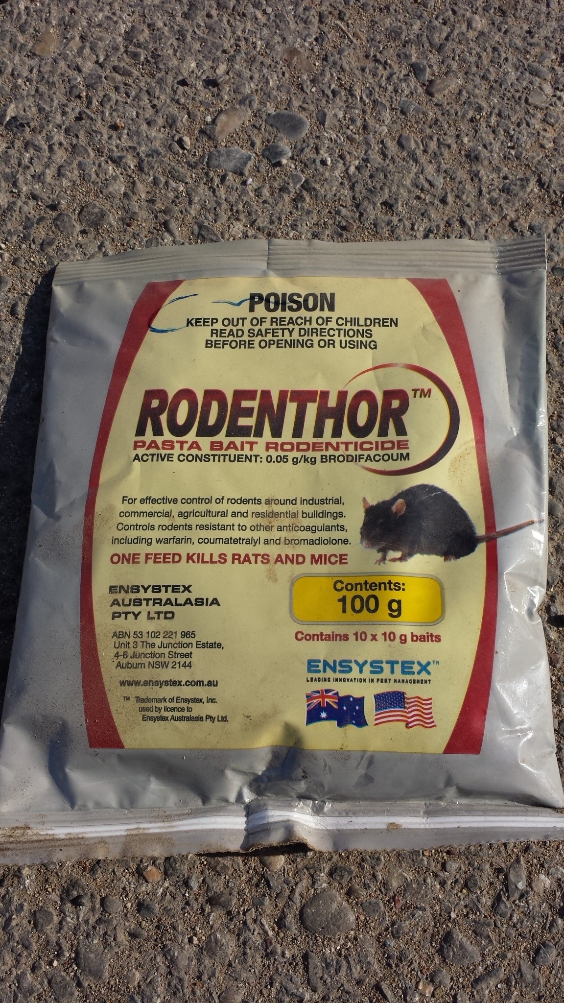 Third generation rodenticide, Brodifacoum package image