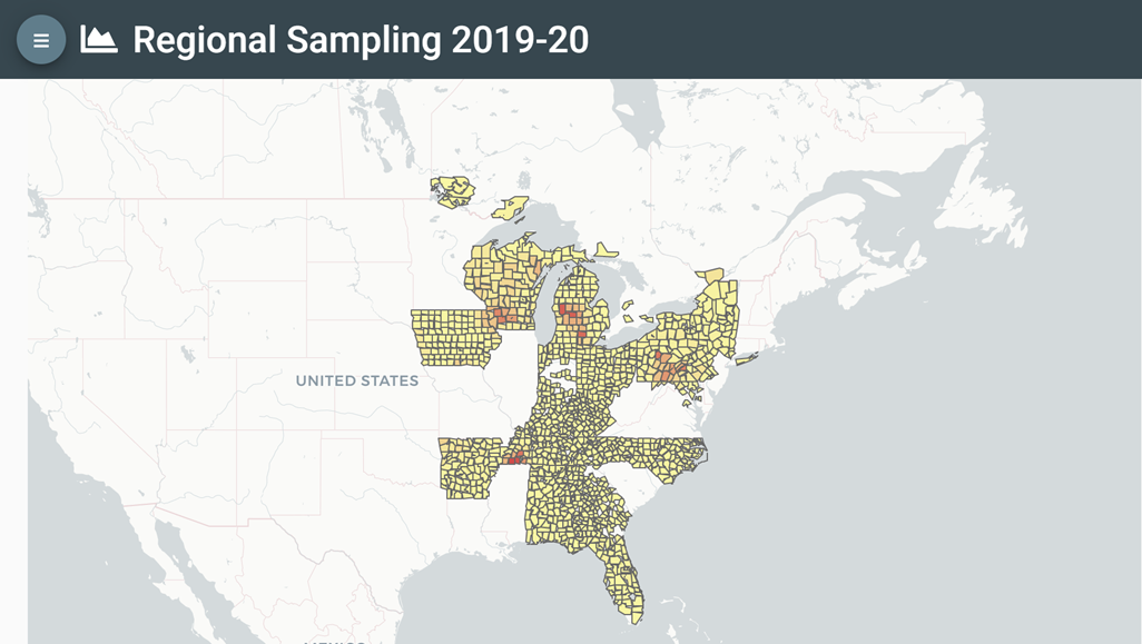 regional sampling map