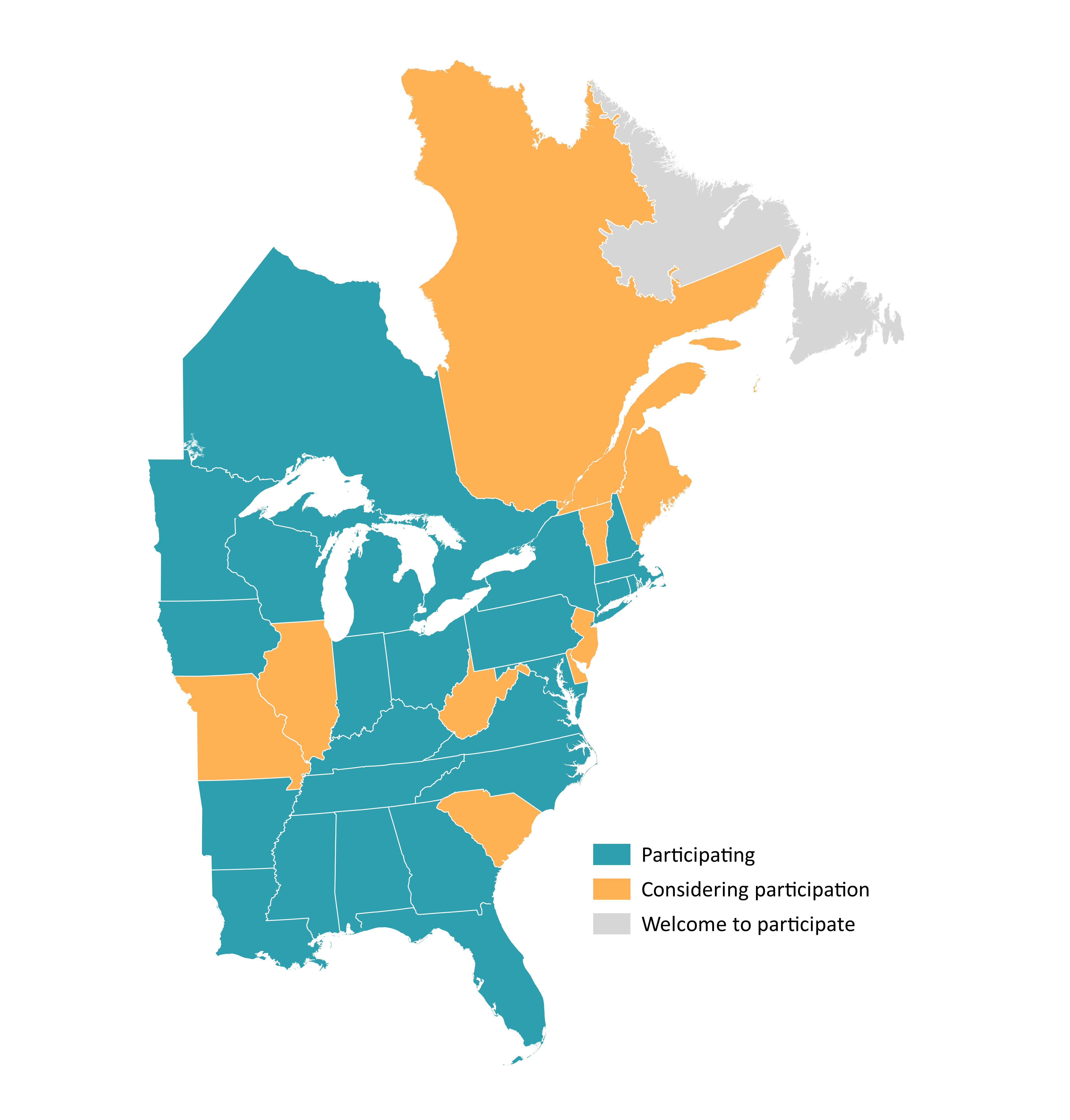 Map of states participating in SOP4CWD